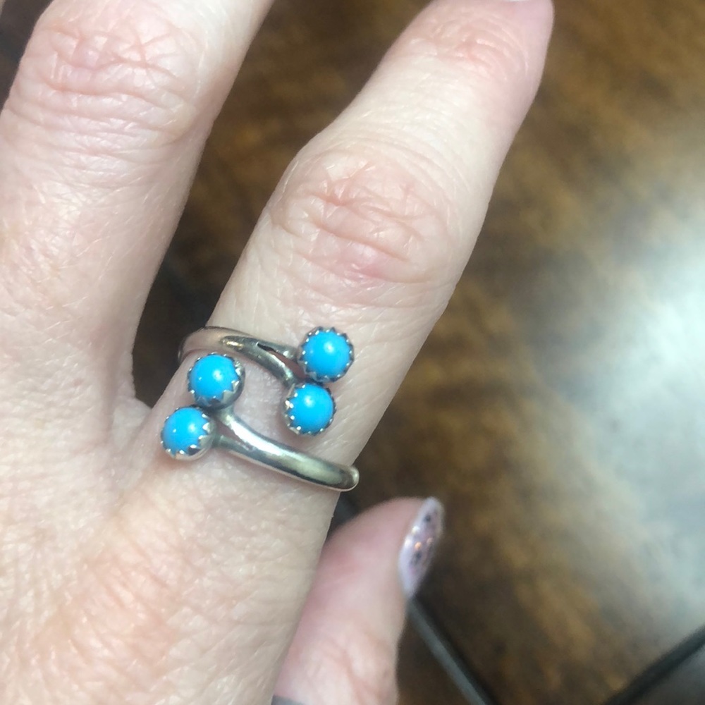 Turquoise sterling silver adjustable ring
